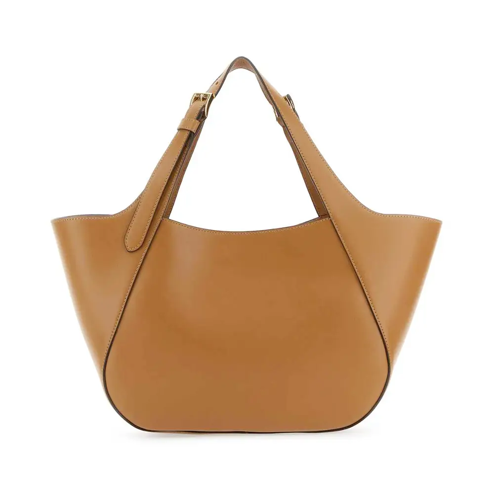 Prada Geometric Shape Medium Leather Tote Bag Caramel – voilà.id