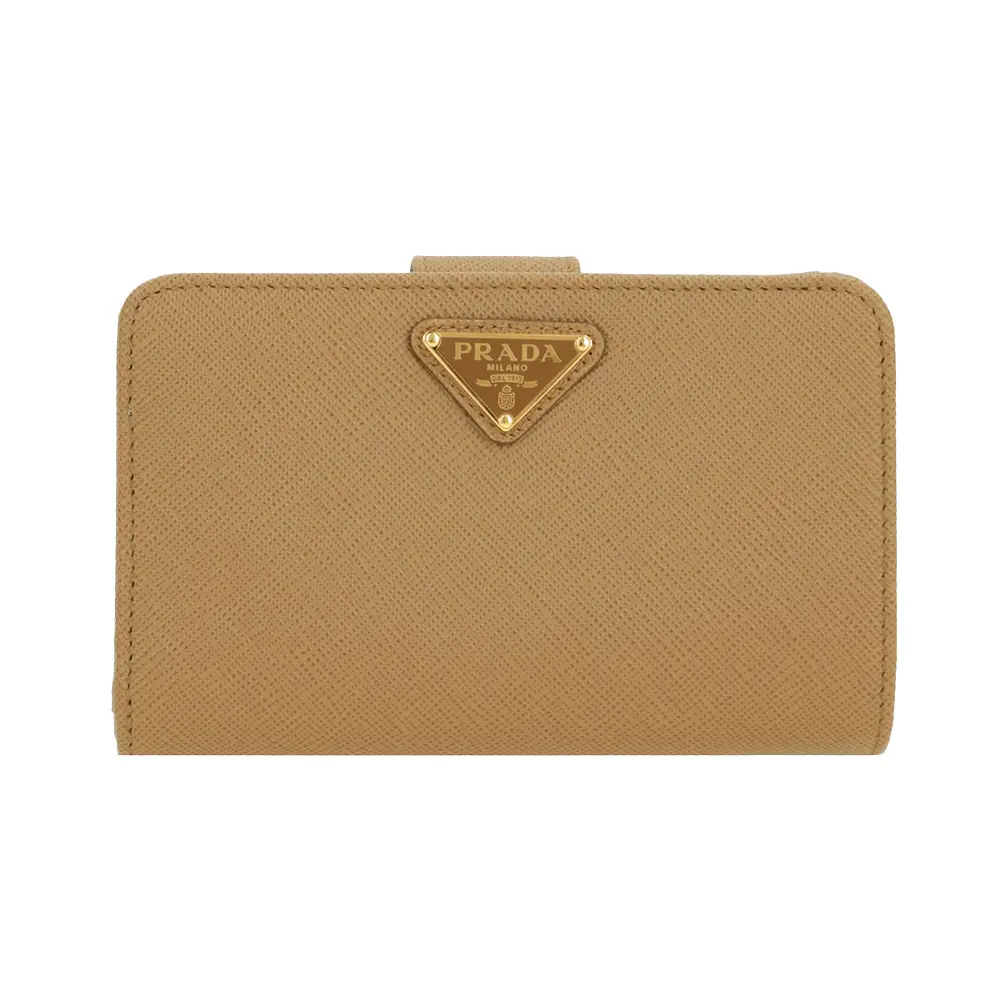 ★韓国の人気★【PRADA】★Saffiano triangular logo walle.t★ Prada Triangular Logo Saffiano Leather Shoulder Bag Black