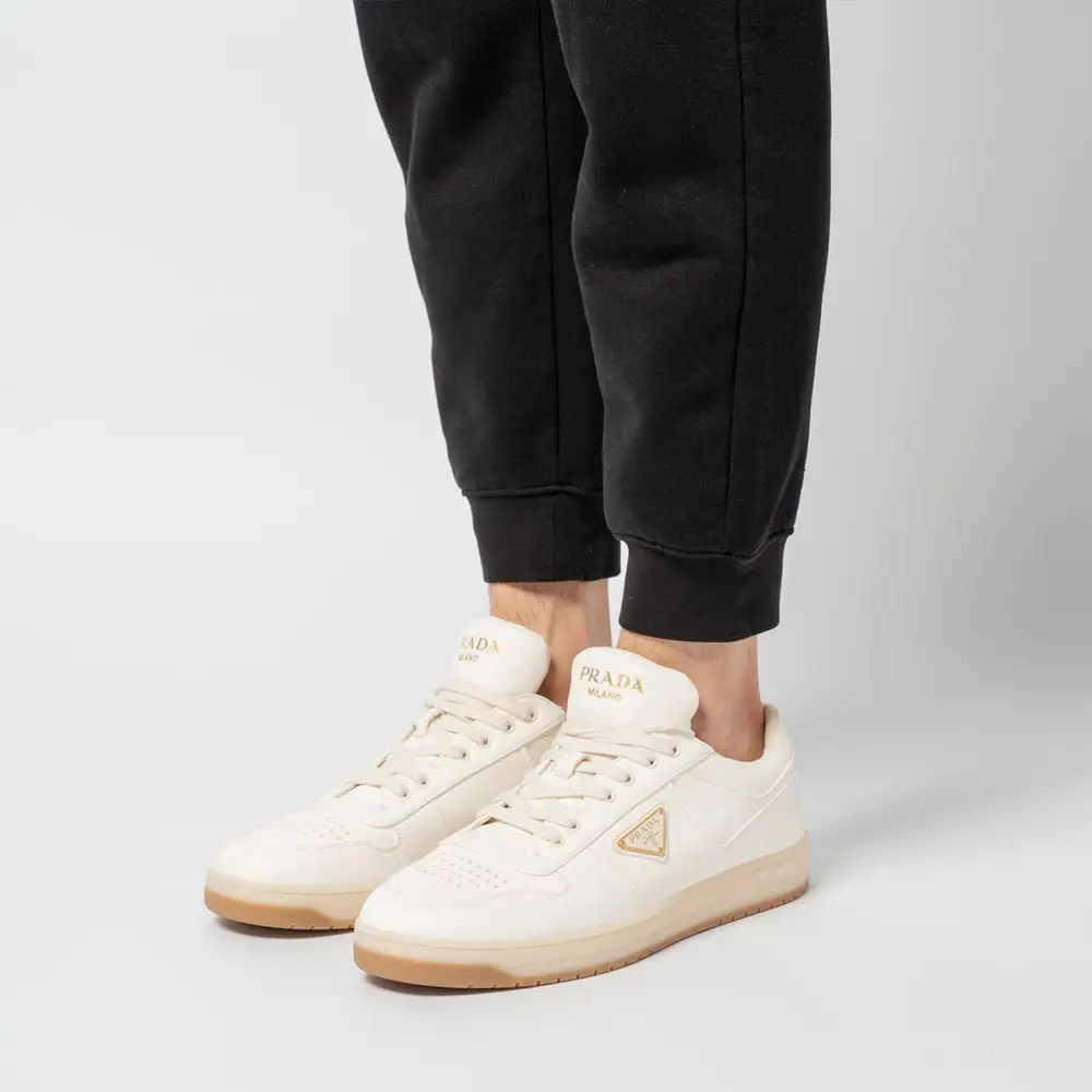 Prada Enameled Metal Triangle Downtown Nappa Leather