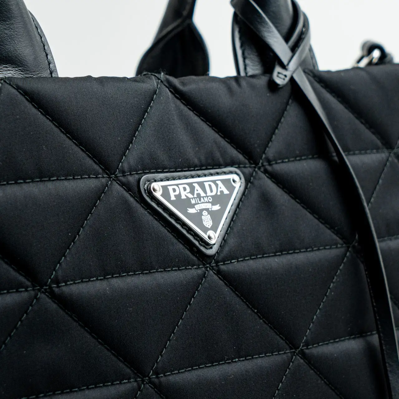 Prada quilted nylon tote clearance