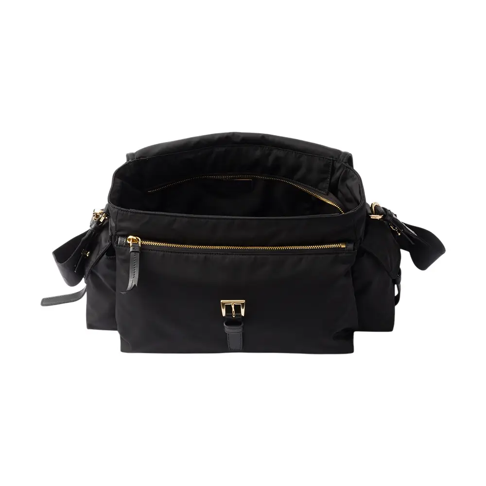 Prada Explore Large Re-Nylon Shoulder Bag with Flap Black – voilà.id