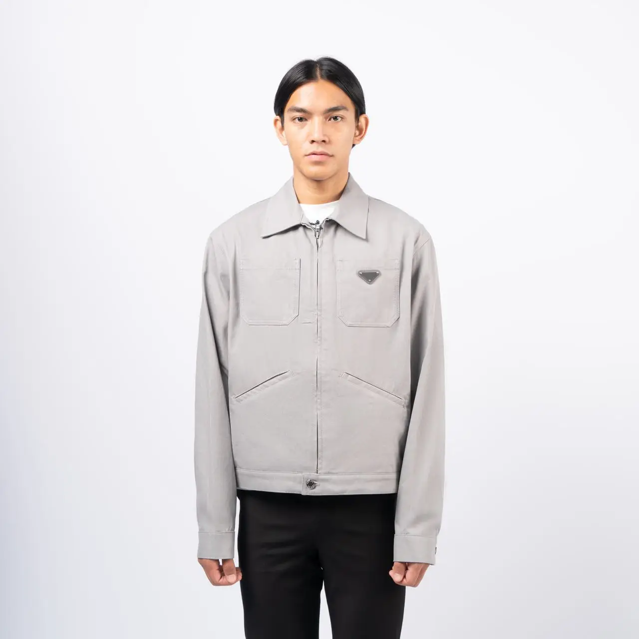 Prada Denim Blouson Jacket Gray – voilà.id