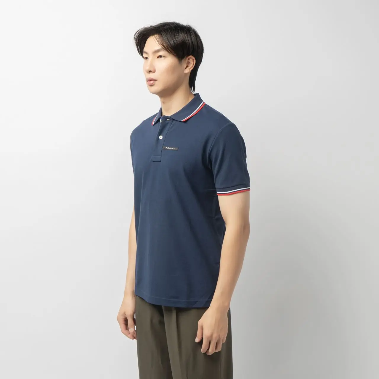 Prada Piquet Polo Shirt Blue Navy – voilà.id