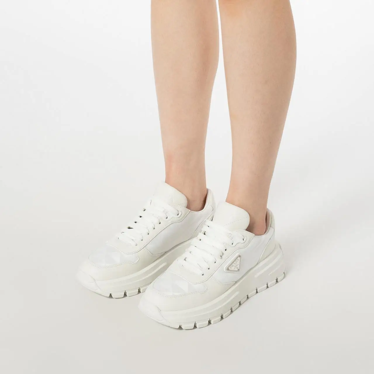 Prada PRAX 01 Re-Nylon and Leather Sneakers White – voilà.id