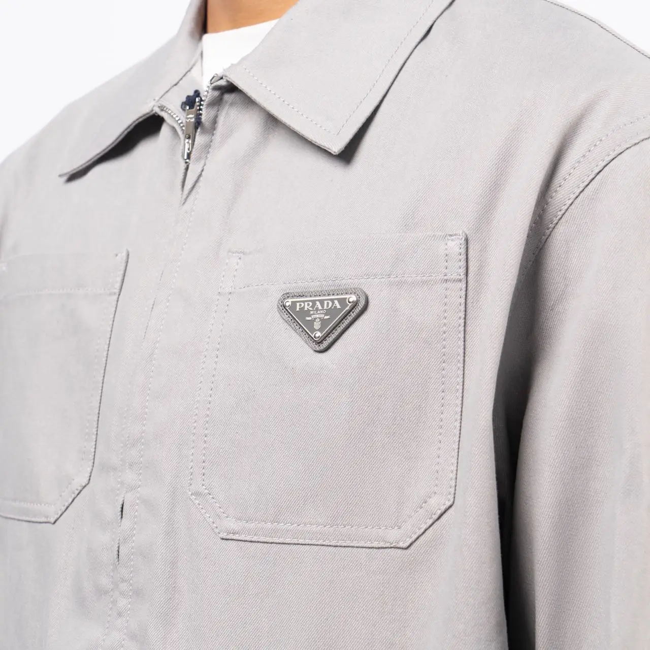 Prada Denim Blouson Jacket Gray – voilà.id