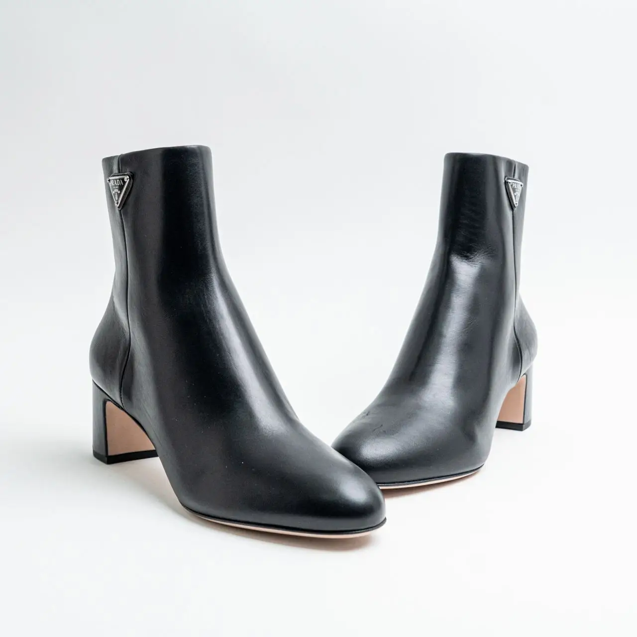 Prada 55 leather ankle boots discount