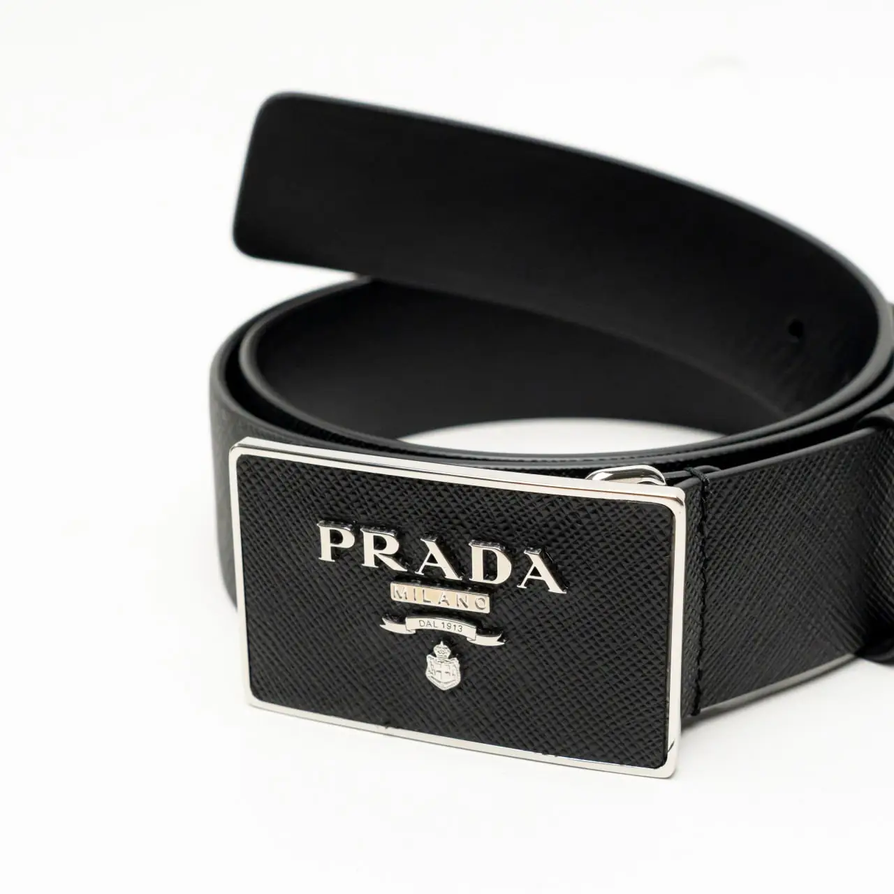 小物 PRADA Saffiano Leather buckle belt Black Saffiano leather belt | PRADA