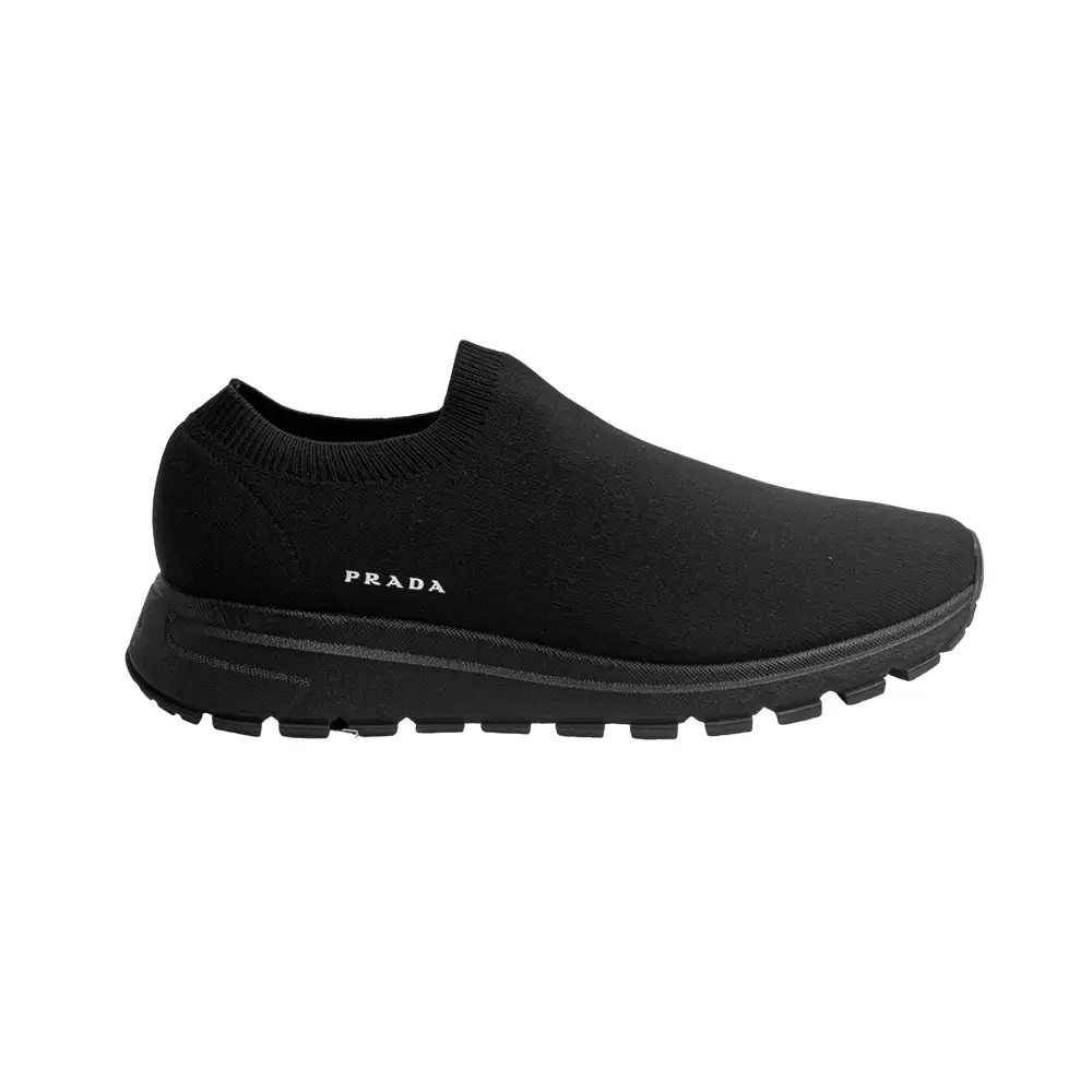 Prada Prax01 Logo Knit Sneakers Black – voilà.id