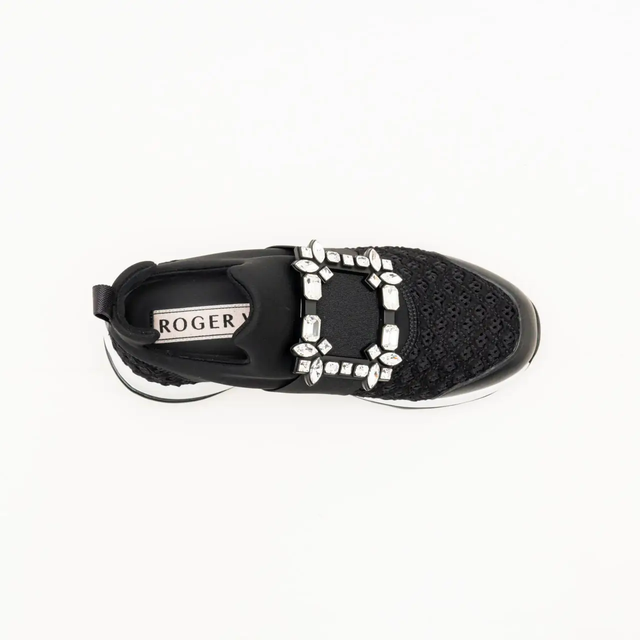 Roger Vivier Viv' Run Strass Buckle Sneakers Black – voilà.id Roger Vivier Viv' Run Strass Buckle Sneakers Black – voilà.id