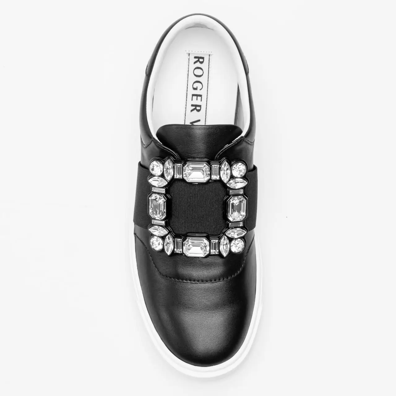 Roger Vivier Very Vivier Strass Buckle Leather Sneakers