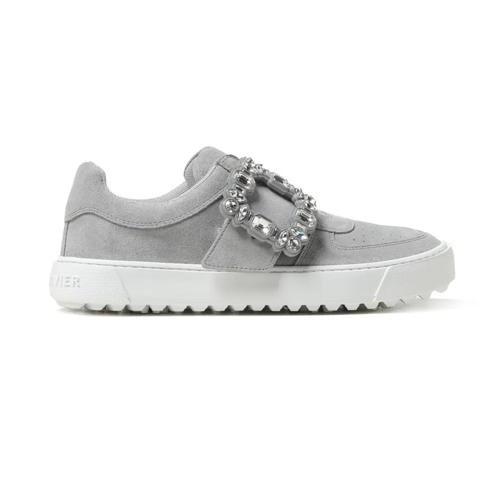 Roger Vivier Very Vivier Strass Suede Sneakers Grey – voilà.id Roger Vivier Very Vivier Strass Suede Sneakers Grey – voilà.id