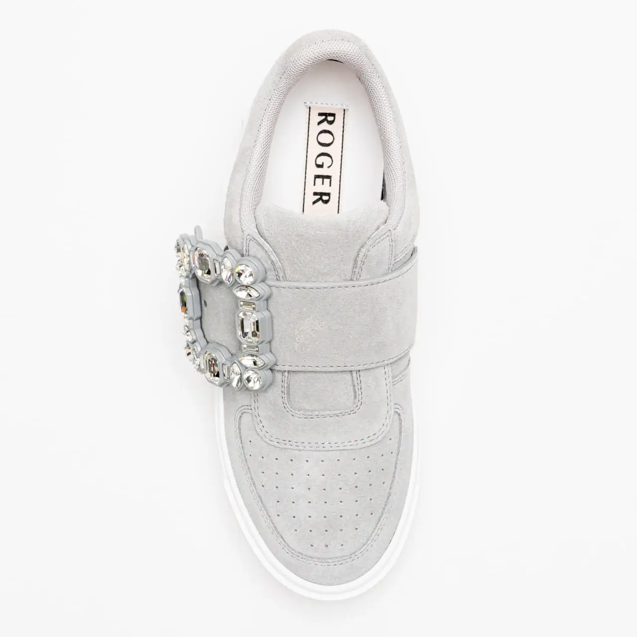 Roger Vivier Very Vivier Strass Suede Sneakers Grey – voilà.id