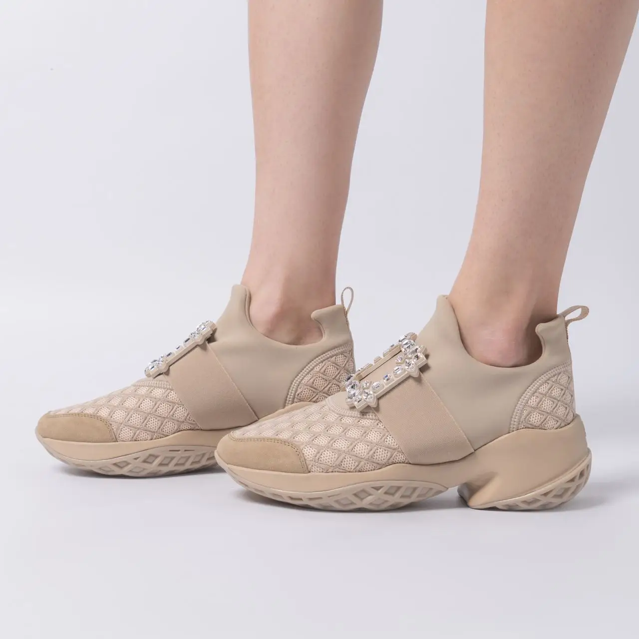 Roger Vivier Viv' Run Strass Buckle Technical Fabric