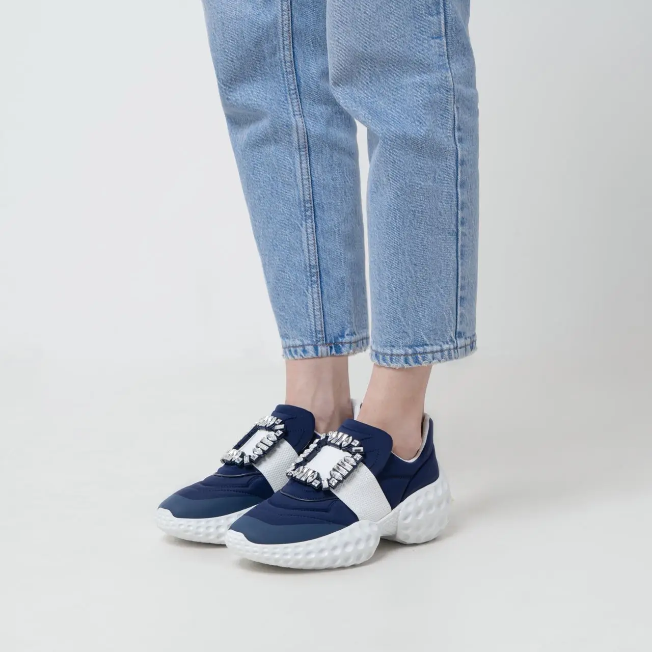 Roger Vivier Viv' Run Light Strass Buckle Technical Fabric