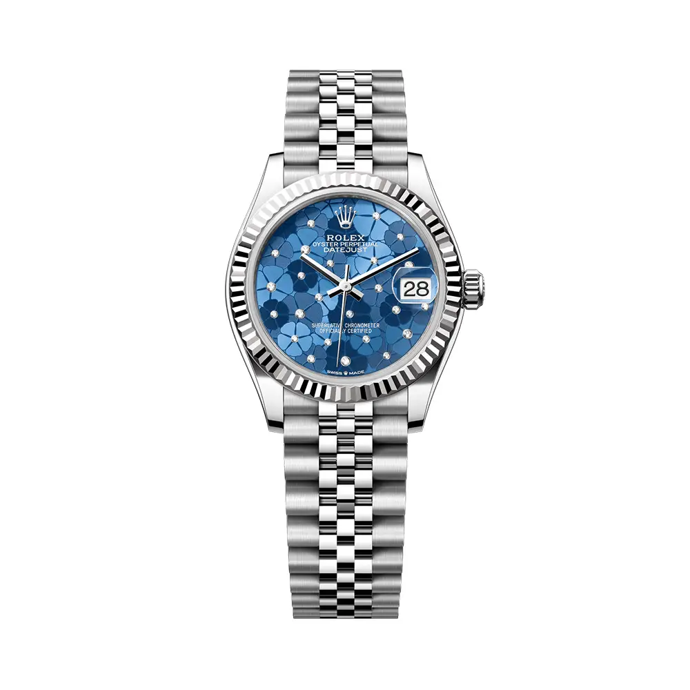 Rolex jubilee datejust green floral dial ladies automatic watch deals