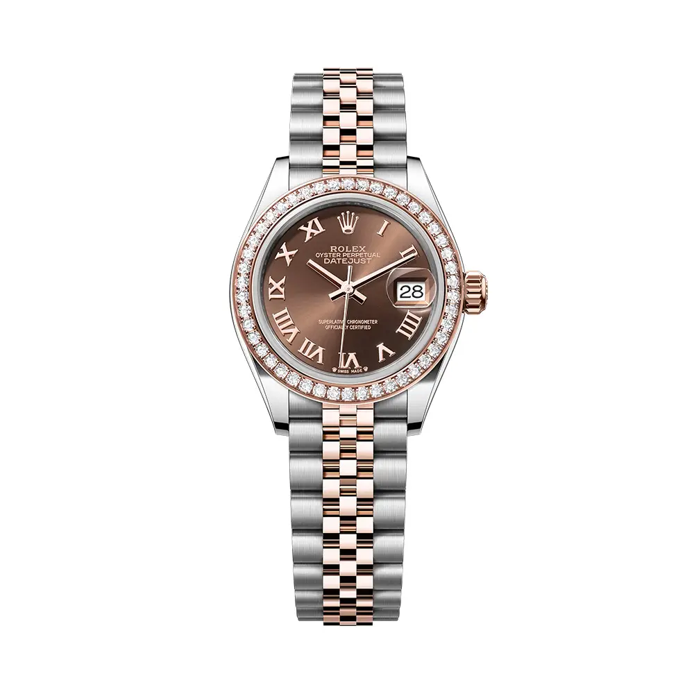 送料無料 いつまで Datejust Rolex 28 Steel-RG Jubilee Diamond Purple 279171G - 時計