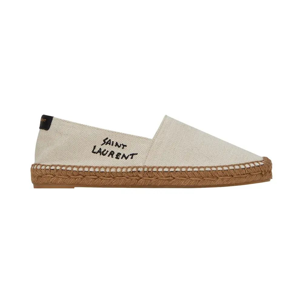 Saint laurent logo embroidered espadrilles deals