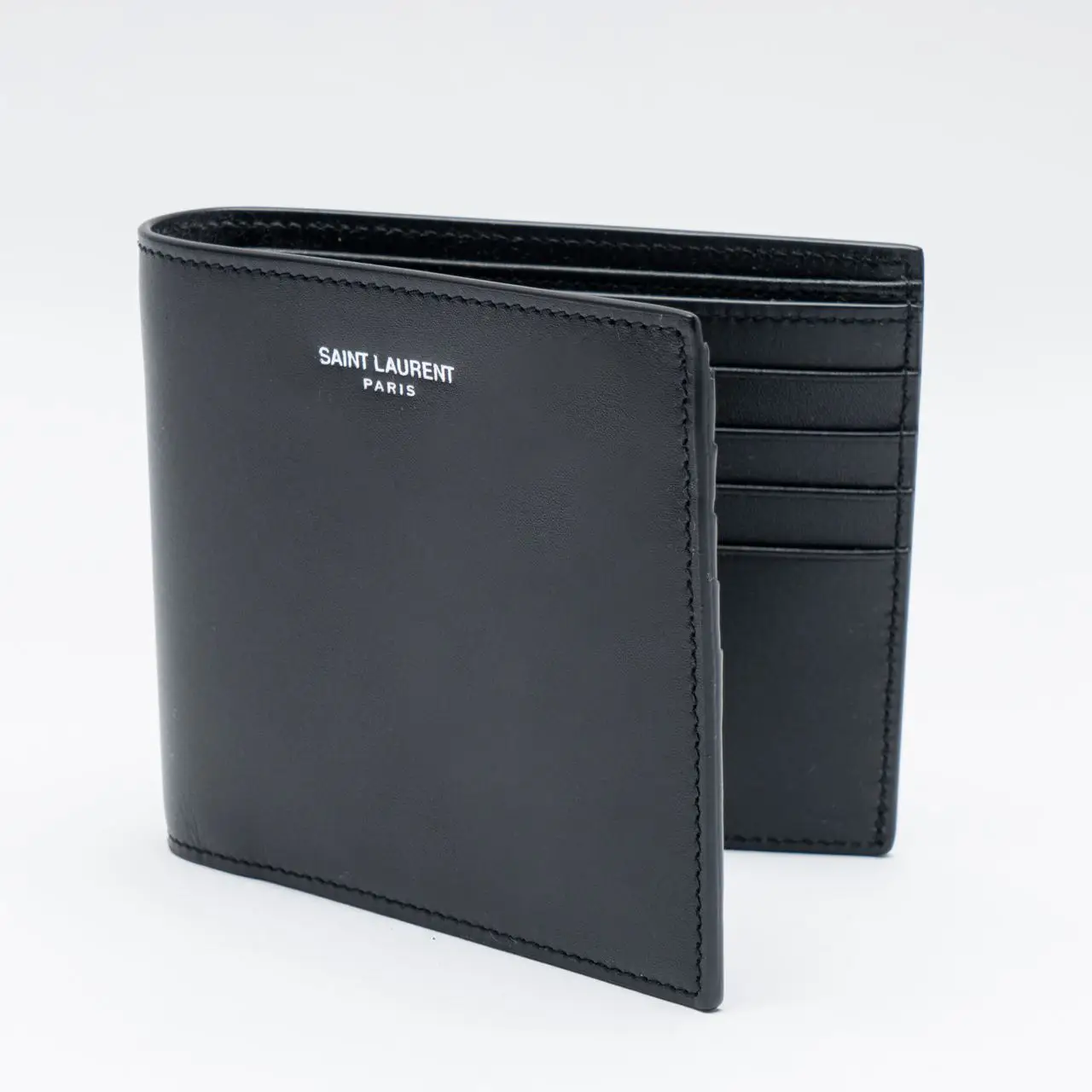 ★AMl PARlS★ Heart Logo Compact 3-fold Wallet Black Brass U Saint Laurent Monogram Compact tri-fold Wallet | Black