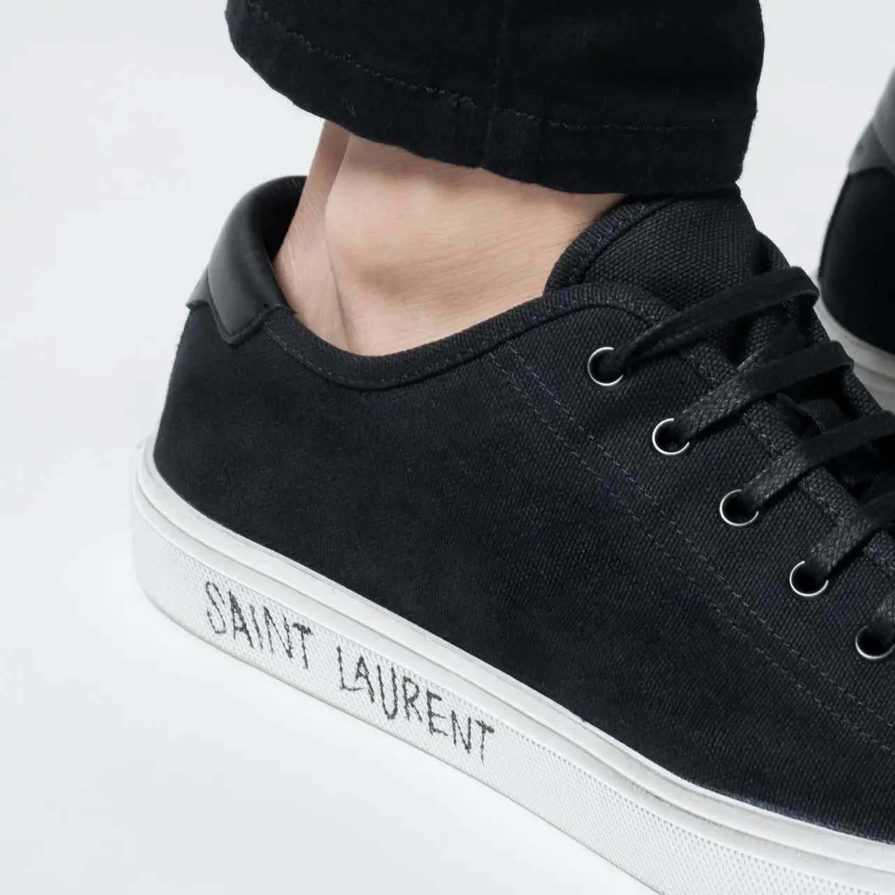 Saint Laurent Malibu Sneakers Canvas and Leather Black