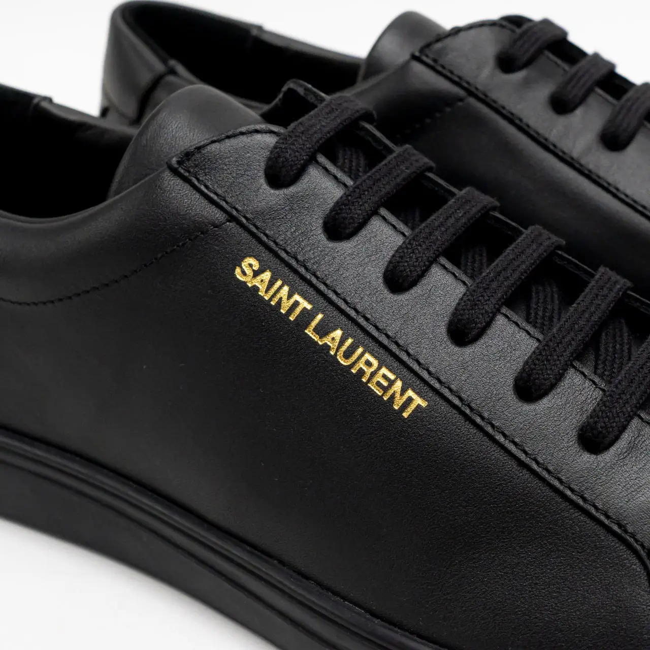 Saint Laurent Andy Leather Sneakers Black – voilà.id