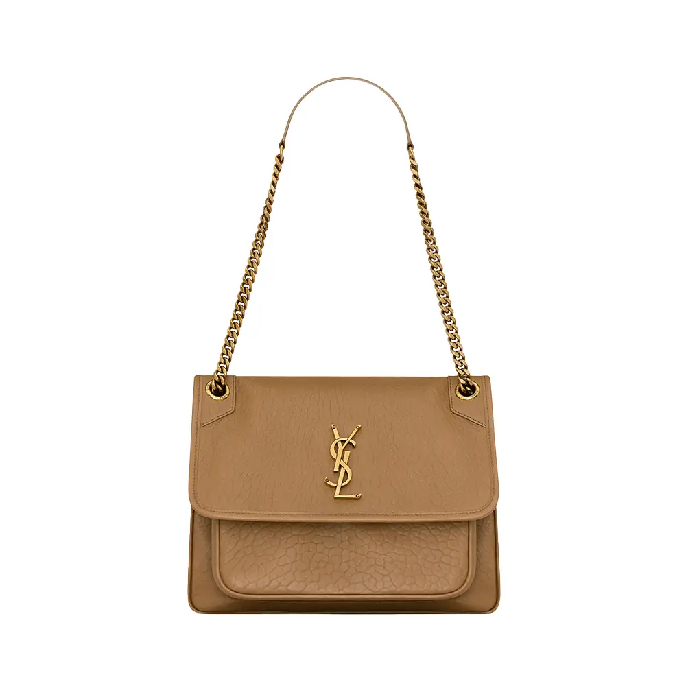 Saint Laurent Niki Medium Grained Lambskin Shoulder Bag Dark