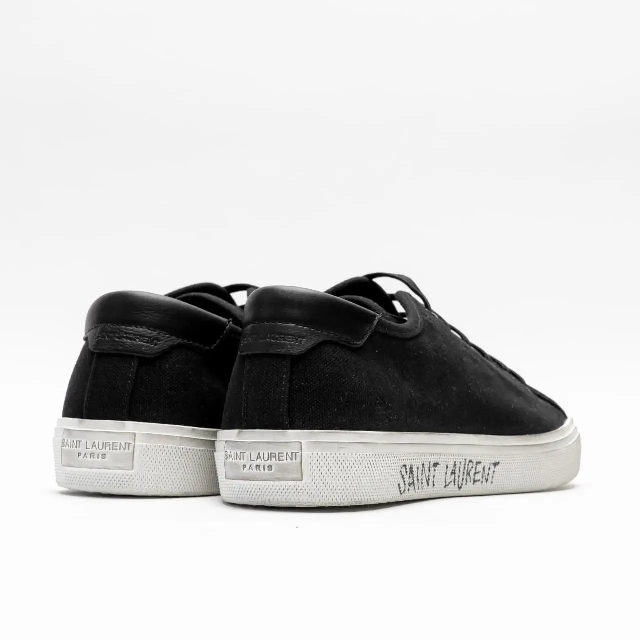 Saint Laurent Malibu Sneakers Canvas and Leather Black – voilà.id