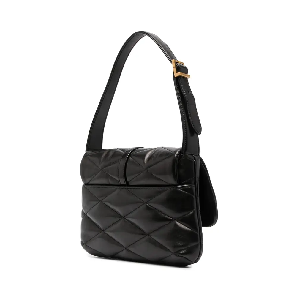 【SAINT LAURENT】SHOULDER BAG Saint Laurent Le 57 Quilted Lambskin Shoulder Bag Black with