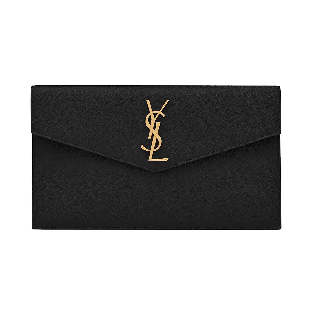 Saint Laurent Uptown Small Pouch Black Grained Ghw – voilà.id