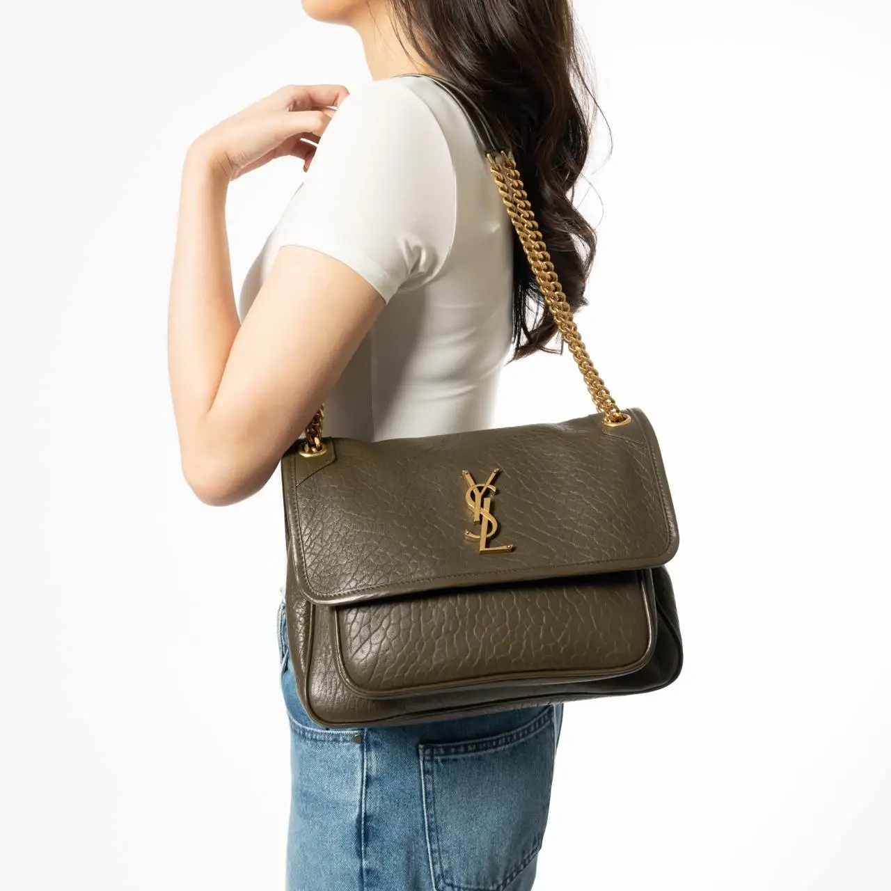 ショルダーバッグ・ポシェット Saint Laurent Light Musk Nappa Leather New Niki Shoulder Bag Saint Laurent - Niki Light Musk Leather Medium Shoulder Bag