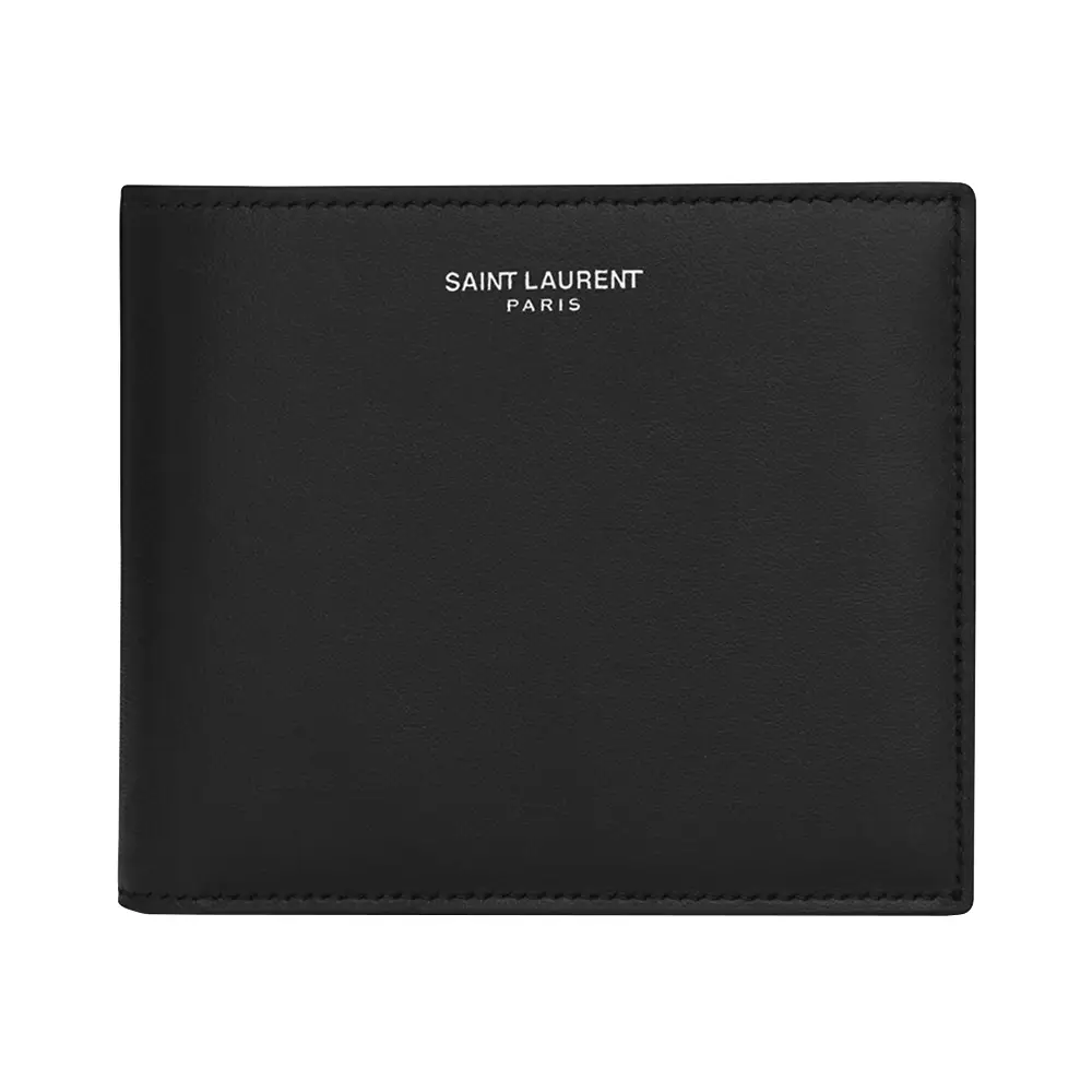 折りたたみ財布 Saint Laurent Portafoglio con monogramma \"East/West\" Saint Laurent Men's YSL East-West Logo Bi-Fold Wallet