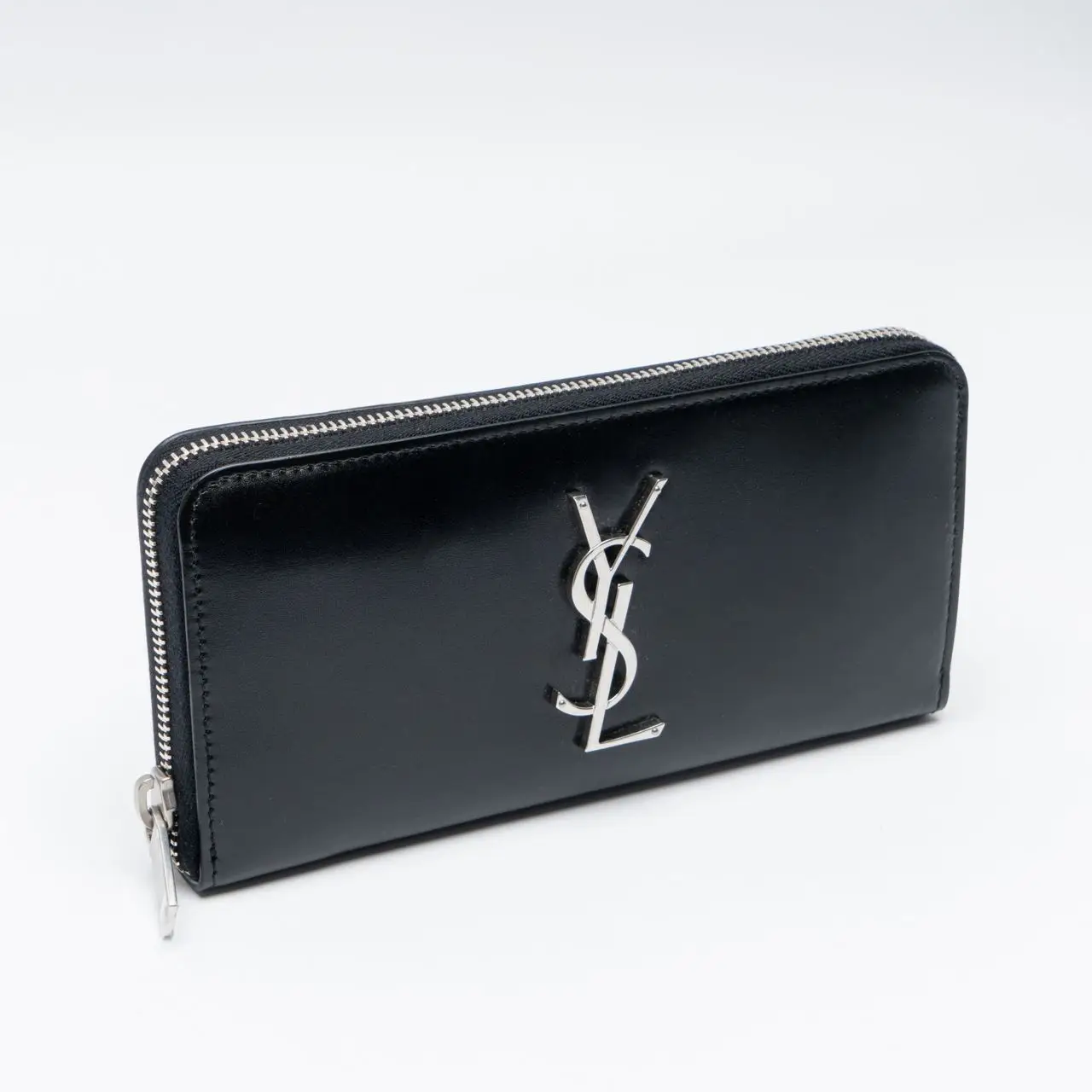 ★Saint Laurent★ Monogram Logo Long Wallet Black 6174150SX0 Saint Laurent YSL Monogram Large Flap Wallet in Grained