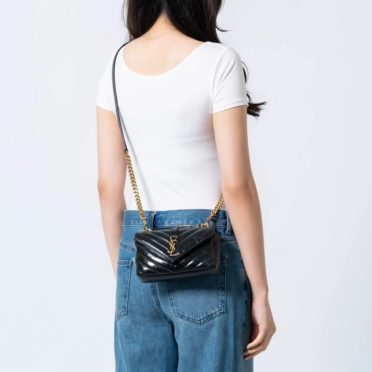 【関税&送料込】Saint Laurent College Mini Handbag In Shiny COLLEGE mini in shiny leather | Saint Laurent | YSL TW