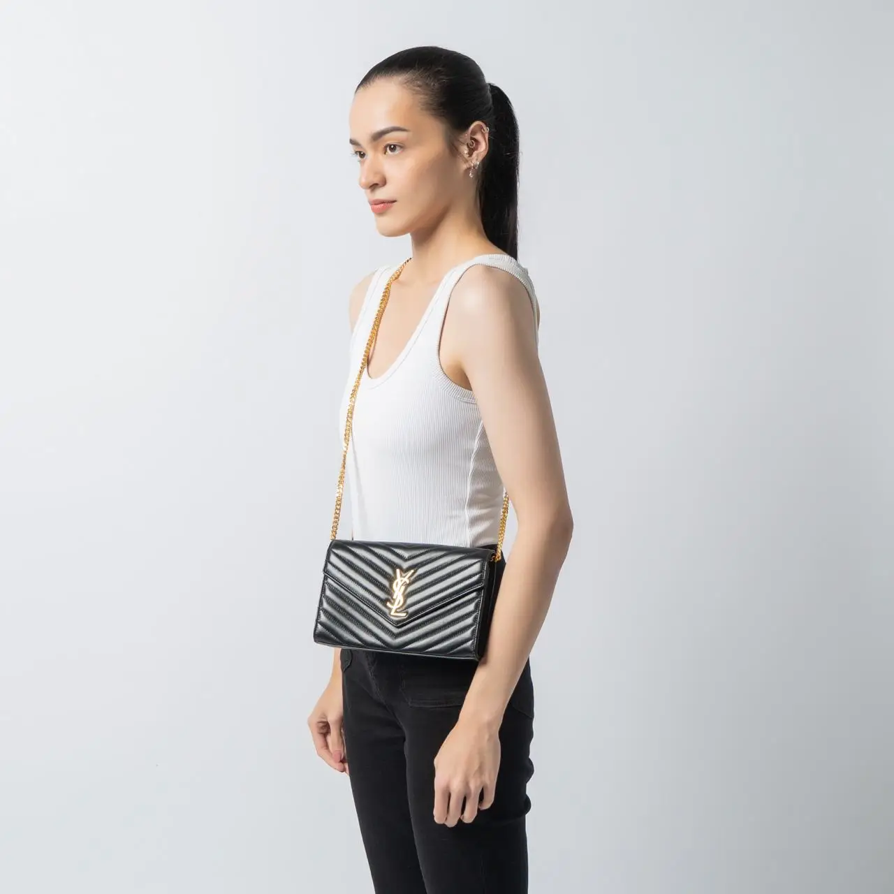 Saint Laurent Woc 22 Cassandre Metalasse Lambskin Black Ghw – voilà.id