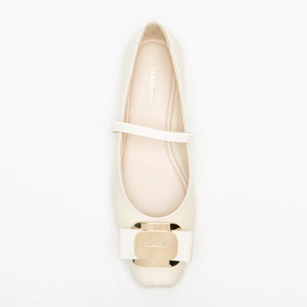 フラットシューズ FERRAGAMO Woman Ballet flats White 0779606 MASCARPONE FERRAGAMO 'Zea' ballet flats | Women's Shoes | Vitkac