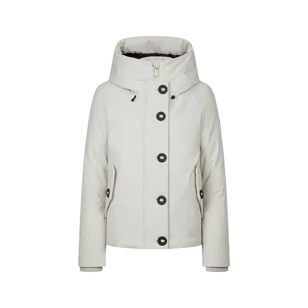 SAVE THE DUCK 中綿ジャケット RAINY BEIGE Woman's animal free hooded puffer jacket Isabel in rainy beige