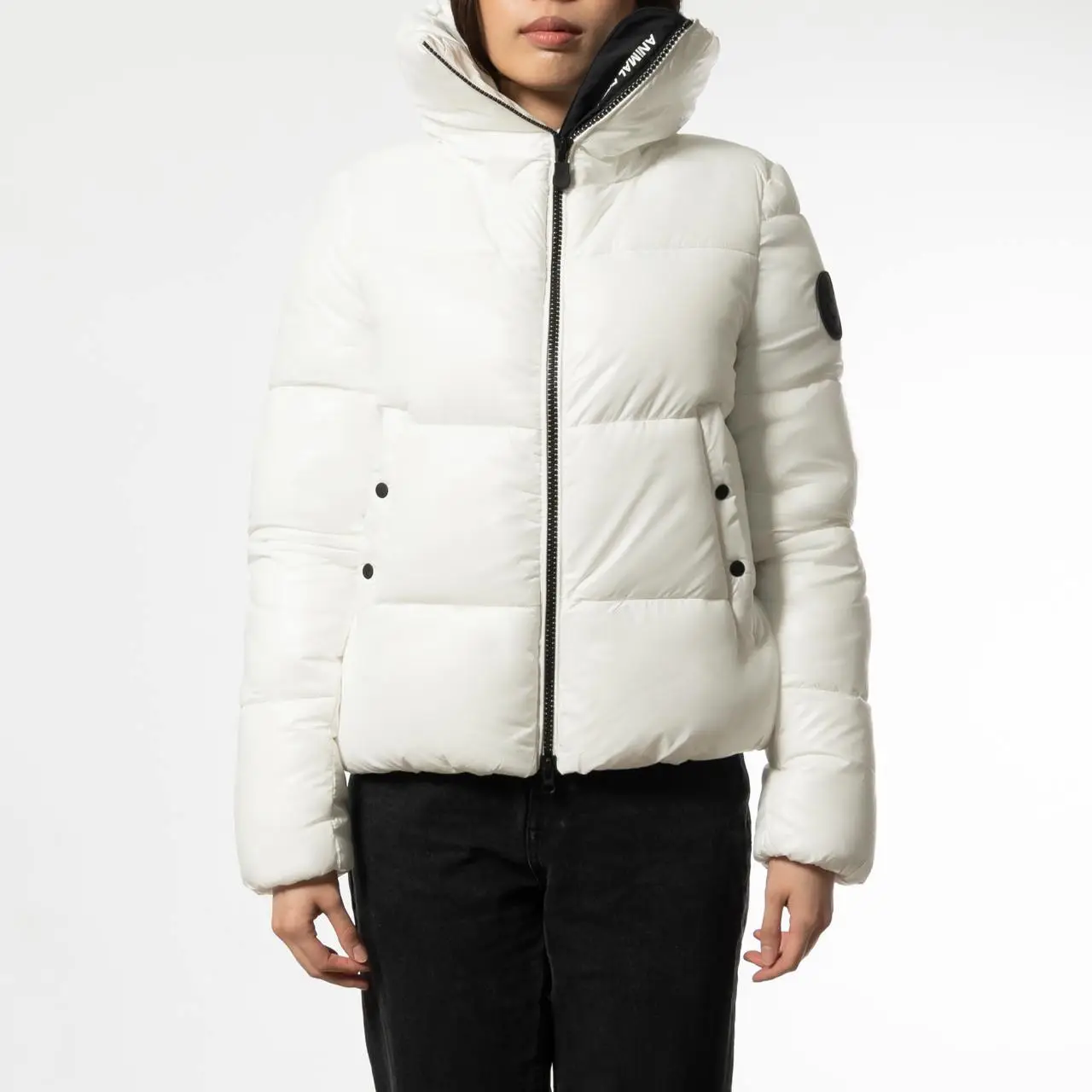 Save The Duck Isla Lacquered Nylon Quilted Jacket White