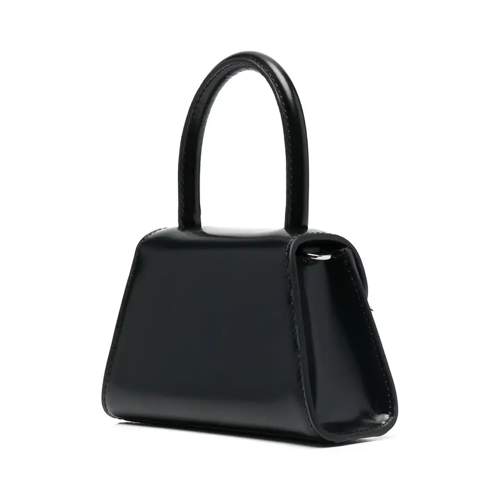 Self Portrait Micro Bow Top Handle Bag Black with Diamante