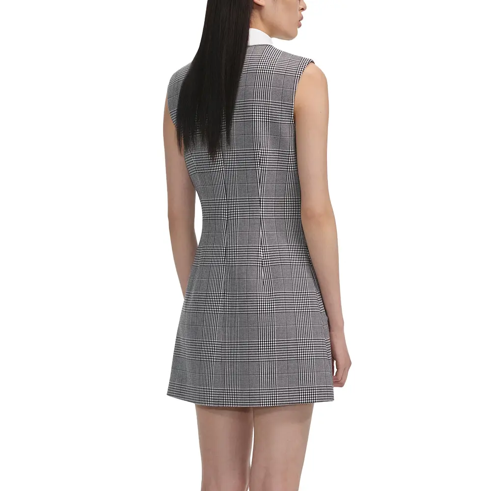 Self Portrait Sleeveless Prince Of Wales Check Mini Dress
