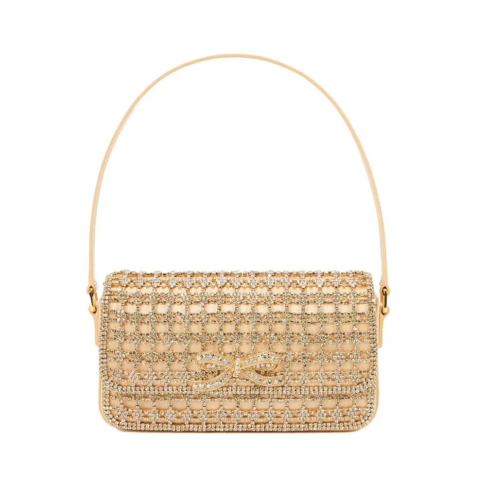 Self Portrait Crystal Embellished Baguette Bag Black – voilà.id