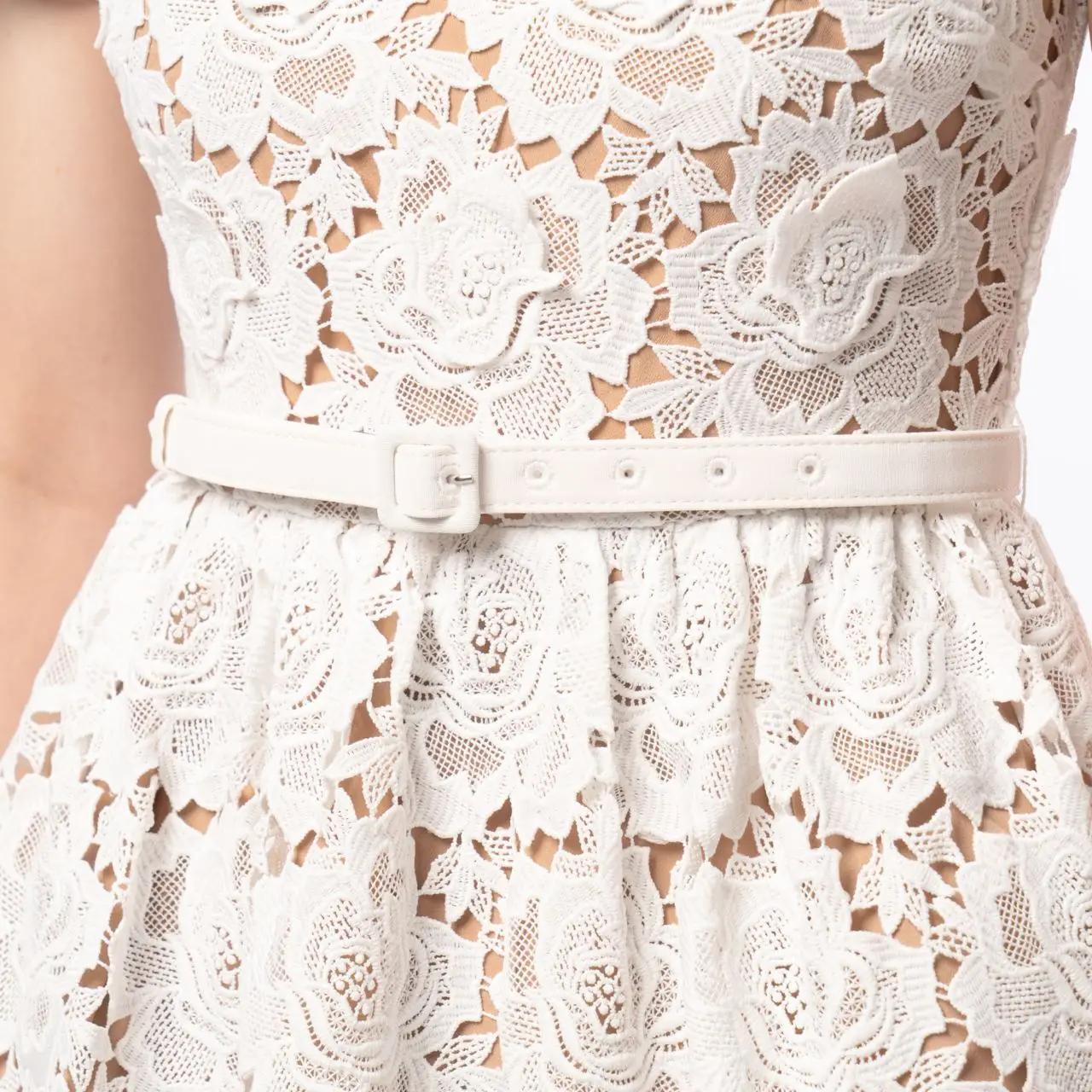 SELF-PORTRAIT ワンピース レース Lace midi dress964005 White Flower Lace Midi Dress – self-portrait