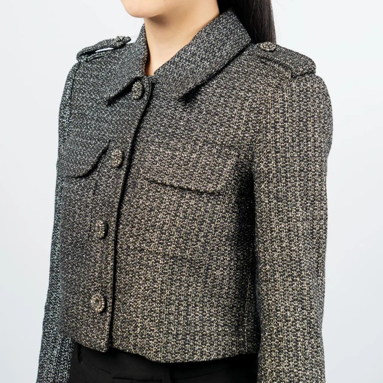 ジャケット SELF-PORTRAIT Woman Jacket Black AW24052JB BLACK SELF-PORTRAIT Woman Jacket Black AW24052JB BLACK (SELF