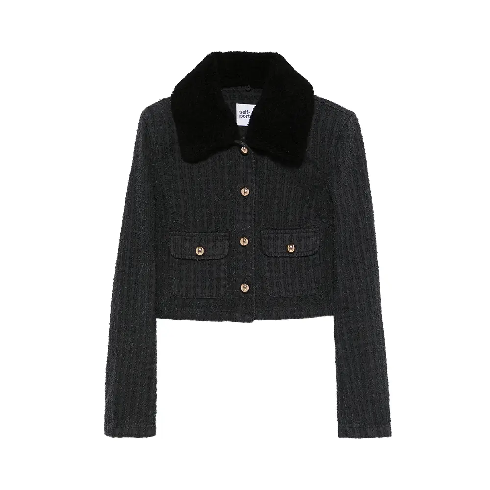 【2plan】Joy button mohair crop jacket Crop tweed jacket - Women | MANGO Niger