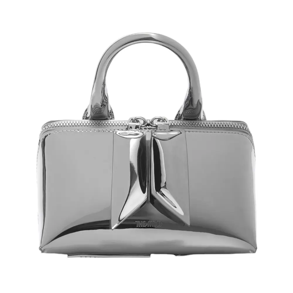 The Attico Friday Mini Top Handle Bag In Patent Calf Leather