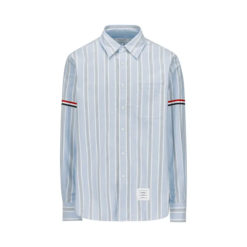 Thom Browne Stripe Oxford Armband Straight Fit Shirt Light