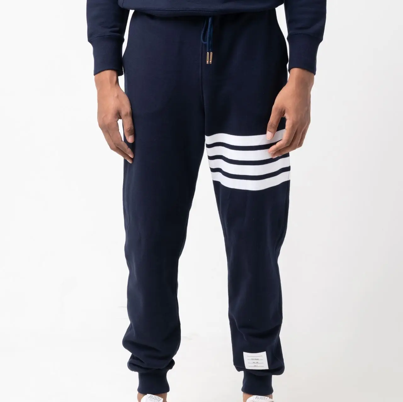 Thom Browne 4-Bar Stripe Sweatpants Cotton Loopback Knit Thom Browne 4-Bar Stripe Sweatpants Cotton Loopback Knit
