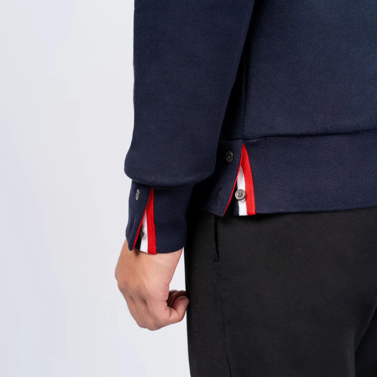 【関税込み】thom browne 'RWB' sweater Thom Browne Rear RWB Stripe Sweatshirt | Blue | FARFETCH