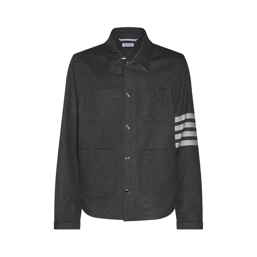 Thom Browne 4-Bar Wool Cashmere Utility Jacket Medium Grey