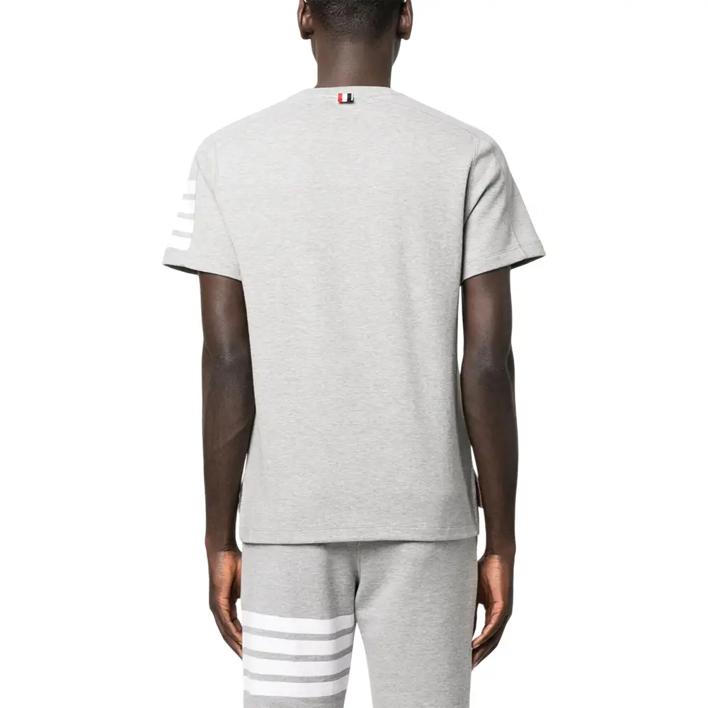Tシャツ・カットソー THOM BROWNE FW24 4BAR SHIRT (MJS117A 06769055) Thom Browne RWB Stripe at Front Left Polo Shirt Medium Grey