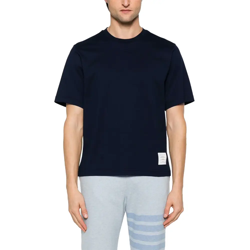Thom Browne RWB Knit Trim Oversized T-Shirt Navy – voilà.id