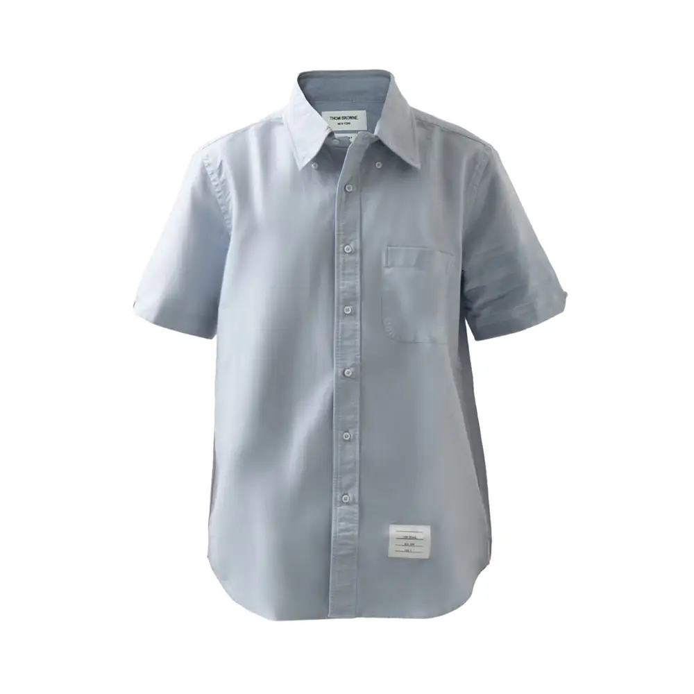 Thom Browne 4-Bar Oxford Short Sleeve Shirt Light Blue